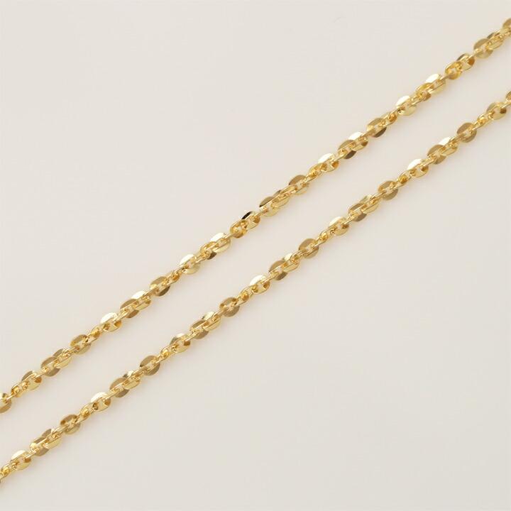 18金ネックレス k18 ネックレスチェーン あずきチェーン 1.2mm幅 レディース ネックレス チェーン 18k ゴールドの画像