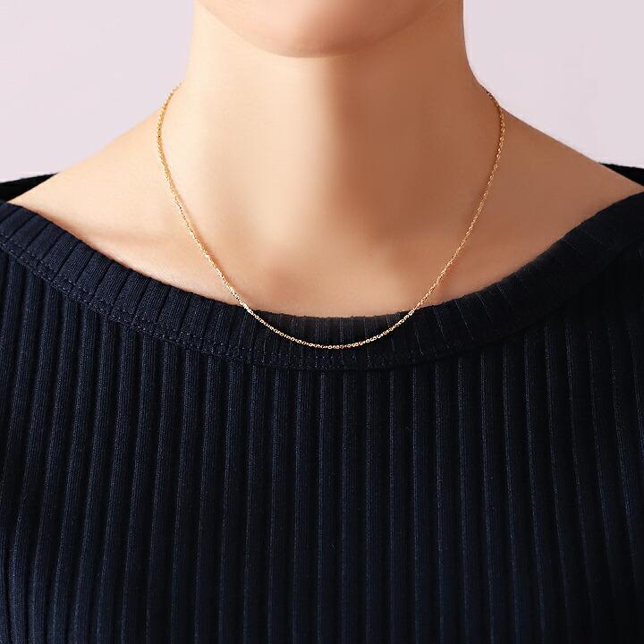 DEVAS 18金ネックレス k18 ネックレスチェーン あずきチェーン 1.2mm幅