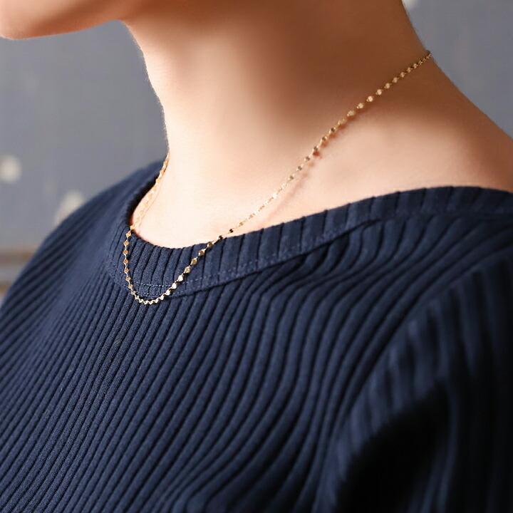 18金ネックレス k18 ネックレスチェーン フラワーチェーン 1.8mm幅 レディース ネックレス チェーン 18k ゴールド | DEVAS | 09