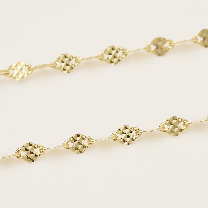 18金ネックレス k18 ネックレスチェーン フラワーチェーン 1.8mm幅 レディース ネックレス チェーン 18k ゴールド | DEVAS | 02