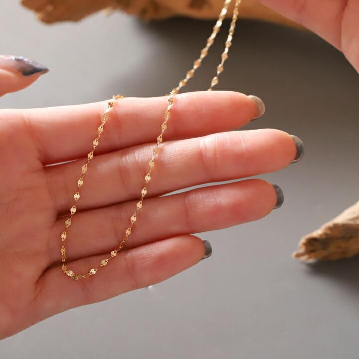 18金ネックレス k18 ネックレスチェーン フラワーチェーン 1.8mm幅 レディース ネックレス チェーン 18k ゴールド | DEVAS | 05