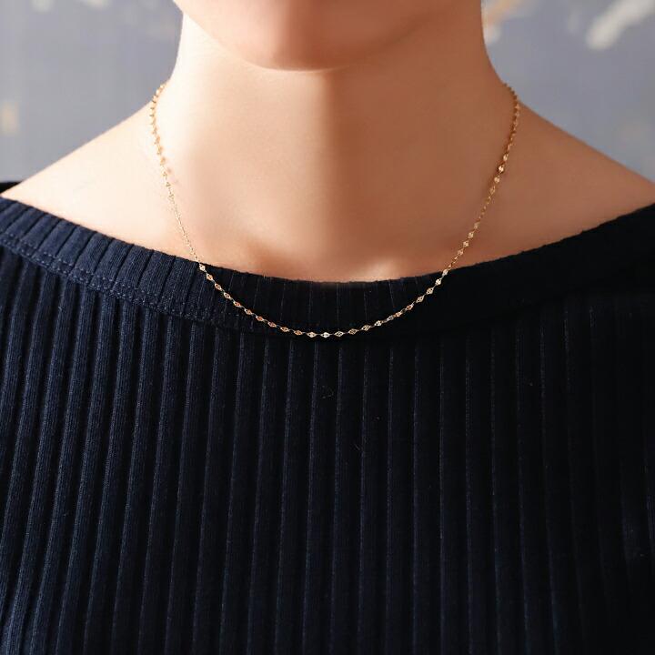 18金ネックレス k18 ネックレスチェーン フラワーチェーン 1.8mm幅 レディース ネックレス チェーン 18k ゴールド | DEVAS | 08