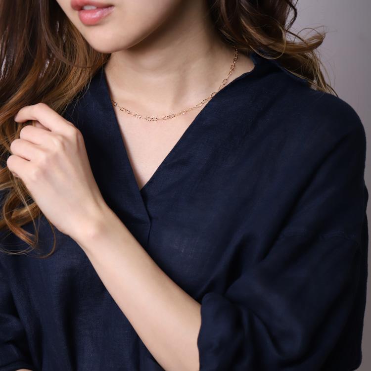 18金ネックレス k18 ネックレス 18金 レディース チェーン ネックレスチェーン リップルチェーン ネックレス 3.3mm 18k ゴールド シンプル 18 金 チェーンのみ | DEVAS | 01