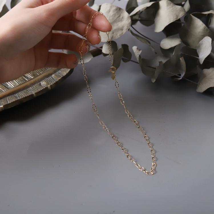 18金ネックレス k18 ネックレス 18金 レディース チェーン ネックレスチェーン リップルチェーン ネックレス 3.3mm 18k ゴールド シンプル 18 金 チェーンのみ | DEVAS | 05