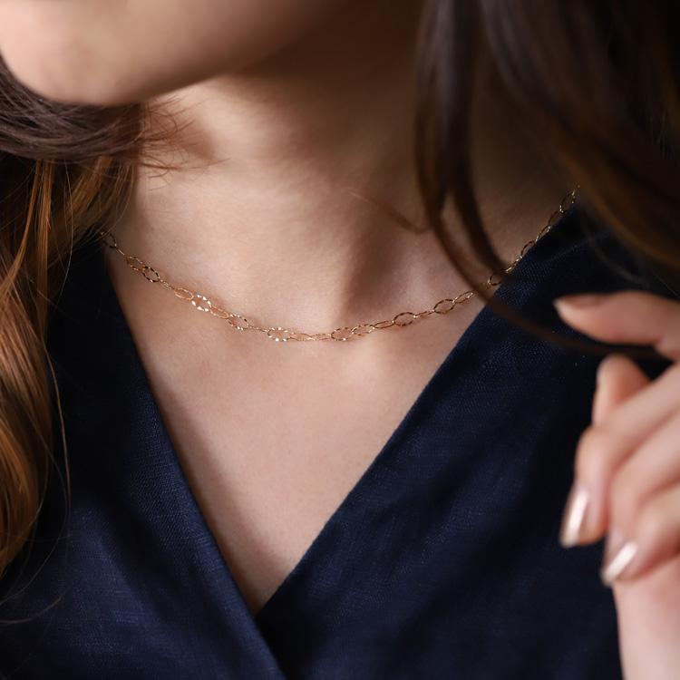 18金ネックレス k18 ネックレス 18金 レディース チェーン ネックレスチェーン リップルチェーン ネックレス 3.3mm 18k ゴールド シンプル 18 金 チェーンのみ | DEVAS | 07