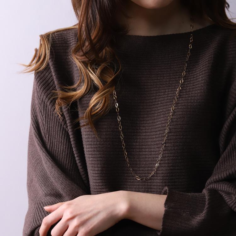 DEVAS 18金ネックレス k18 ネックレスチェーン ロングネックレス 80cm 