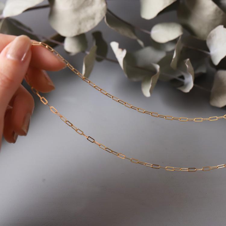 18金ネックレス k18 ネックレスチェーン 4面カット 2.2mm幅 メンズ ネックレス チェーン レディース 18k ゴールド | DEVAS | 15