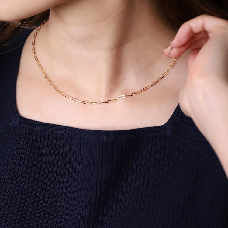 18金ネックレス k18 ネックレスチェーン 4面カット 2.2mm幅 メンズ ネックレス チェーン レディース 18k ゴールド | DEVAS | 05