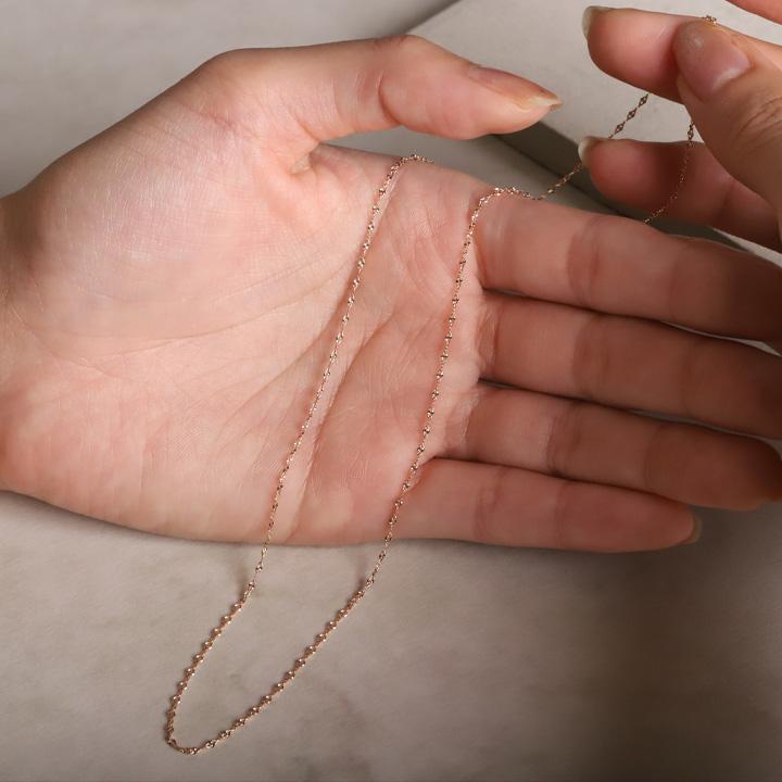 18金ネックレス k18 ピンクゴールド ネックレスチェーン ブルーム 1.2mm幅 レディース ネックレス チェーン 18k | DEVAS | 04