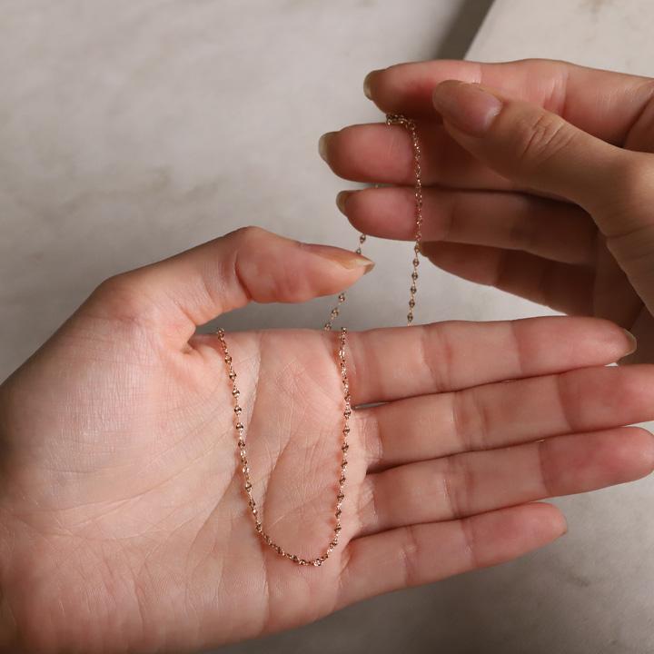 18金ネックレス k18 ネックレス 18金 レディース チェーン ピンクゴールド ネックレスチェーン ブルーム 1.6mm幅 18k シンプル 18 金 華奢 チェーンのみ | DEVAS | 04