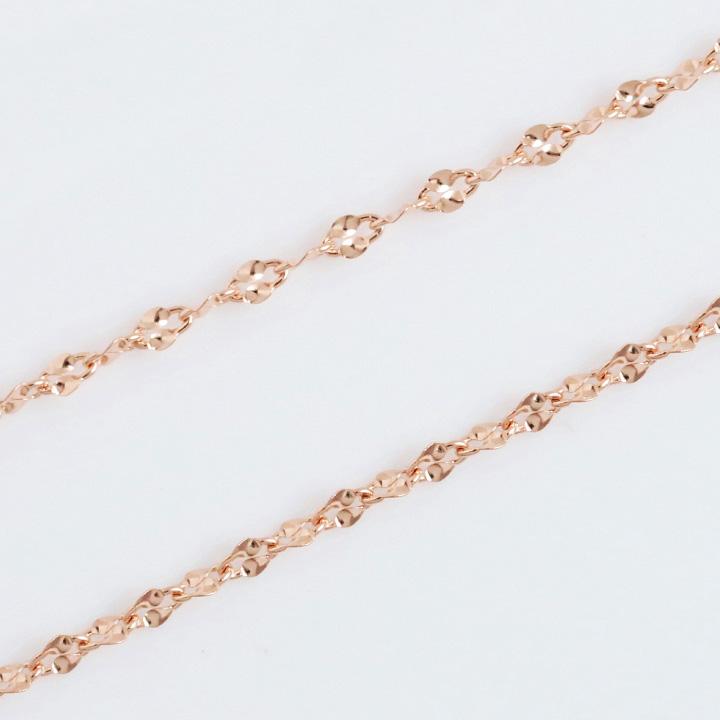 18金ネックレス k18 ネックレス 18金 レディース チェーン ピンクゴールド ネックレスチェーン ブルーム 1.6mm幅 18k シンプル 18 金 華奢 チェーンのみ | DEVAS | 05