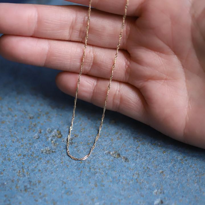 DEVAS 10金ネックレス k10 ネックレスチェーン 1.2mm幅 スクリュー