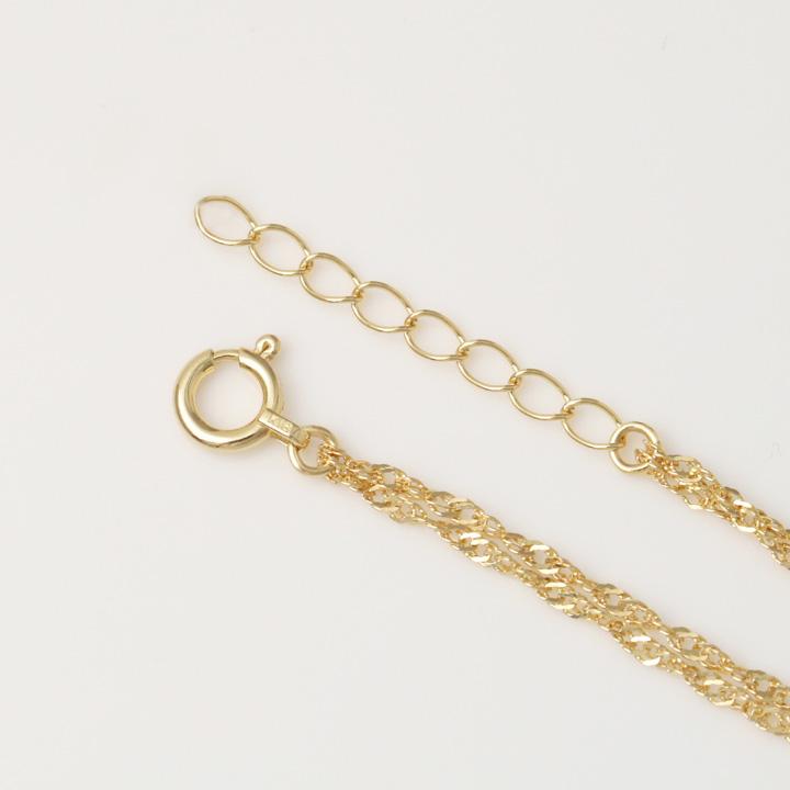 18金 ブレスレット k18 18金ブレスレット 18k レディース 2連 スクリューチェーン 1.2mm ゴールド チェーン シンプル | DEVAS | 04