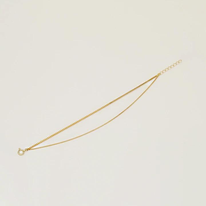 18金 ブレスレット k18 18金ブレスレット 18k レディース 2連 ベネチアンチェーン 1mm 0.5mm ゴールド チェーン | DEVAS | 03