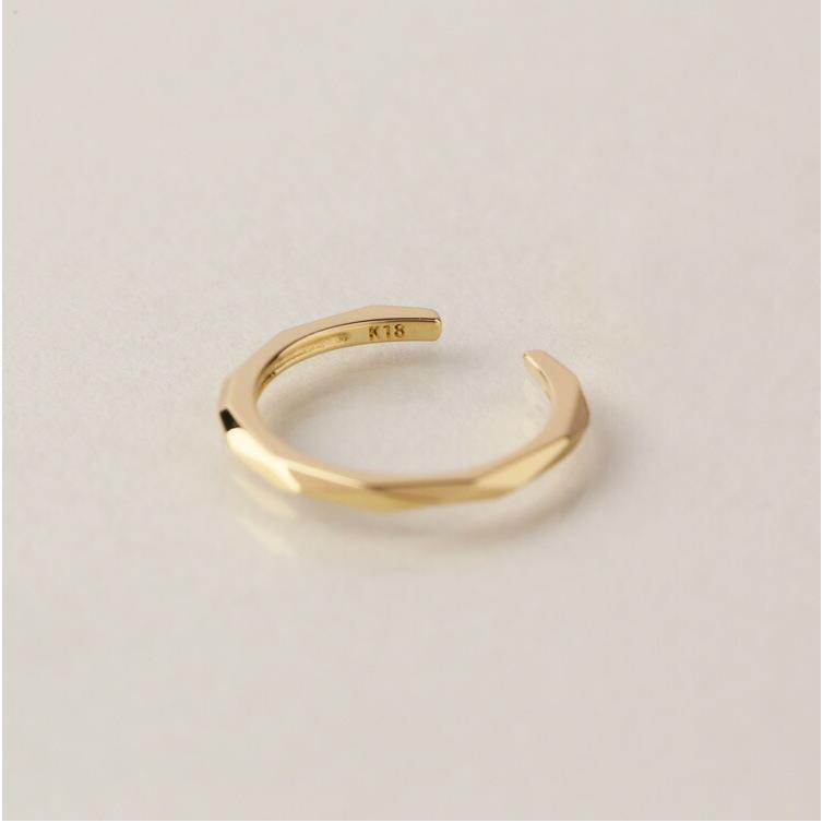 イヤーカフ 18金 イヤカフ k18 18k レディース ノンホール ピアス カットデザイン 18 金 ノンホールピアス シンプル | DEVAS | 07