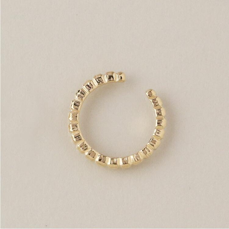 イヤーカフ 18金 イヤカフ k18 18k レディース ノンホール ピアス ブロック スクエア 18 金 ノンホールピアス シンプル | DEVAS | 09