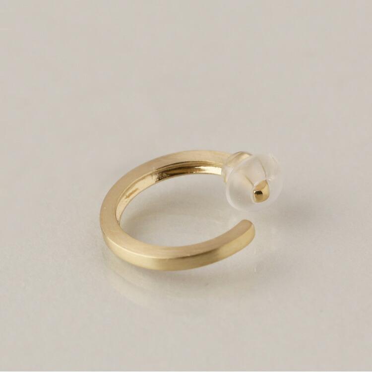 イヤーカフ 18金 イヤカフ k18 18k レディース ノンホール ピアス フラット 角状 18 金 ノンホールピアス シンプル | DEVAS | 04