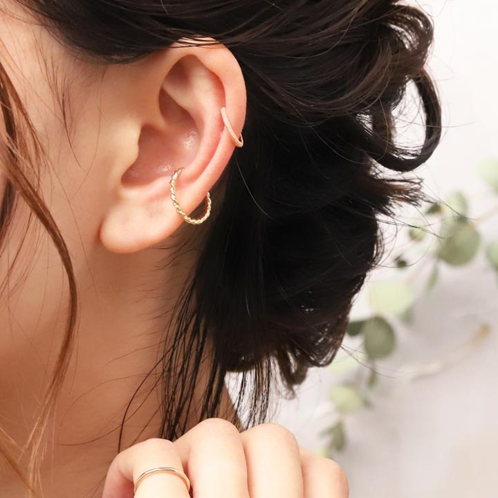 イヤーカフ 18金 イヤカフ k18 18k レディース ピンクゴールド ノンホール ピアス スターダスト 18 金 ゴールド | DEVAS | 10