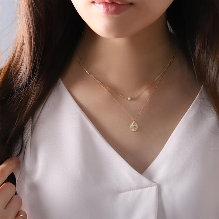 18金ネックレス k18 ネックレス 18金 レディース イニシャルネックレス イニシャル アルファベット コイン 刻印 18k | DEVAS | 11