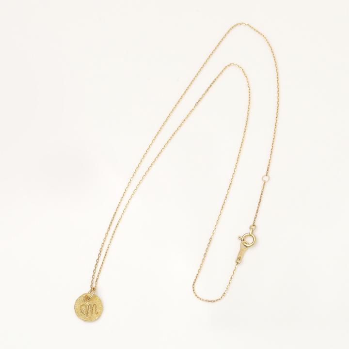 18金ネックレス k18 ネックレス 18金 レディース イニシャルネックレス イニシャル アルファベット コイン 刻印 18k | DEVAS | 03