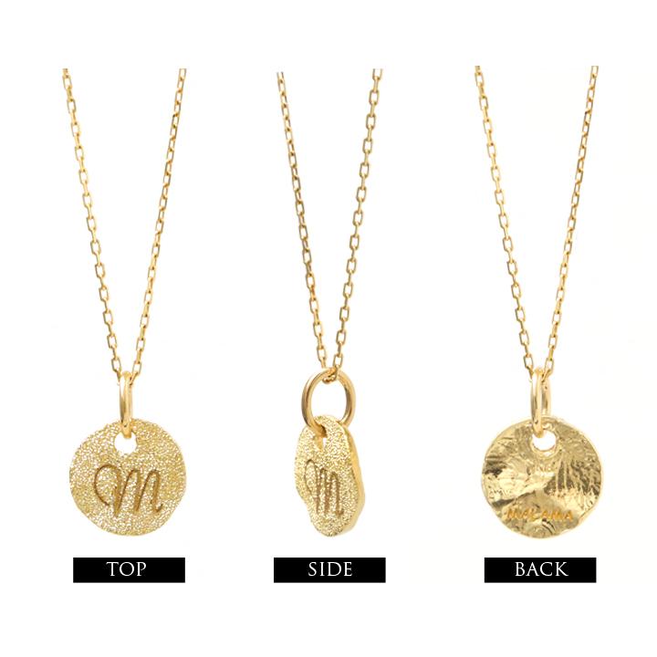 18金ネックレス k18 ネックレス 18金 レディース イニシャルネックレス イニシャル アルファベット コイン 刻印 18k | DEVAS | 07
