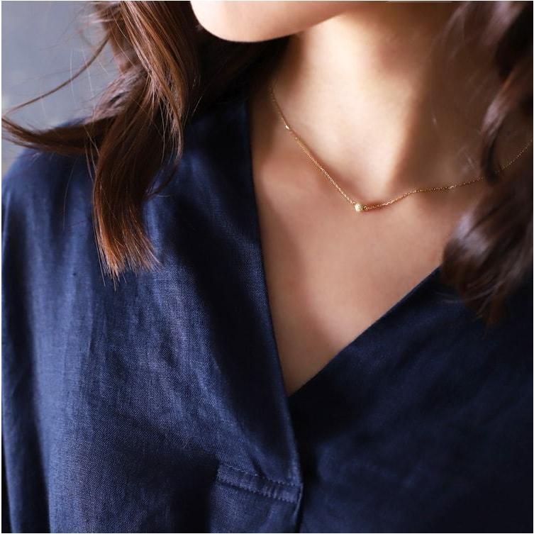 18金ネックレス k18 ネックレス 18金 レディース ボール プチボール プチネックレス 地金 18k ゴールド シンプル | DEVAS | 03