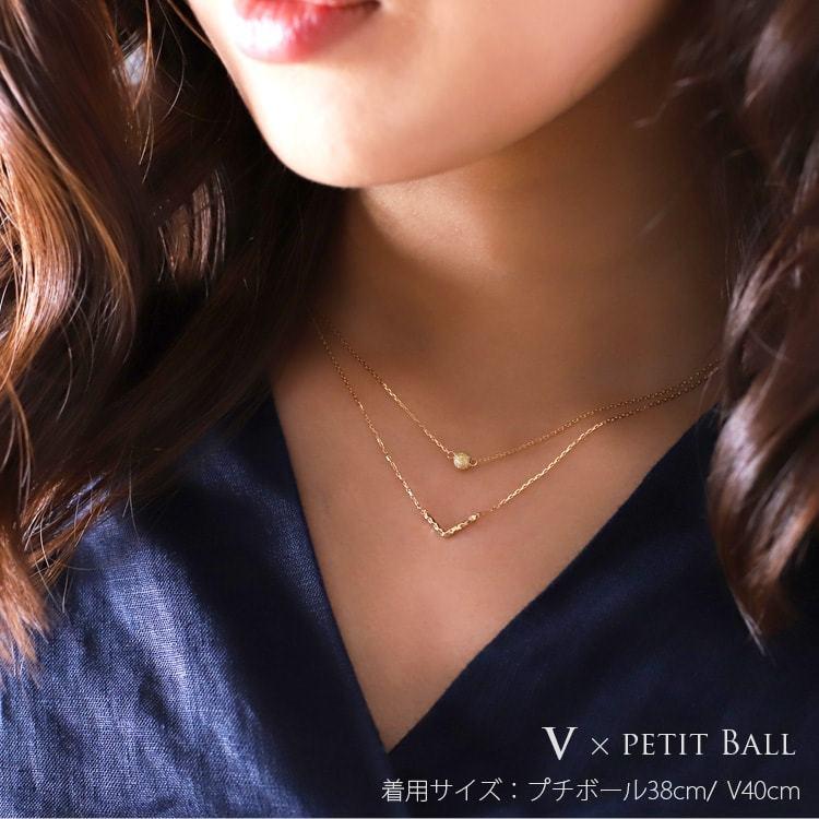 18金ネックレス k18 ネックレス 18金 レディース ボール プチボール プチネックレス 地金 18k ゴールド シンプル | DEVAS | 08