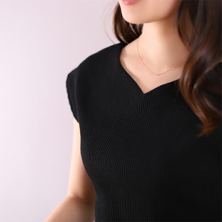 18金ネックレス k18 ネックレス 18金 レディース バー ストレート 凸凹 槌目 横棒 地金 18k ゴールド シンプル | DEVAS | 07