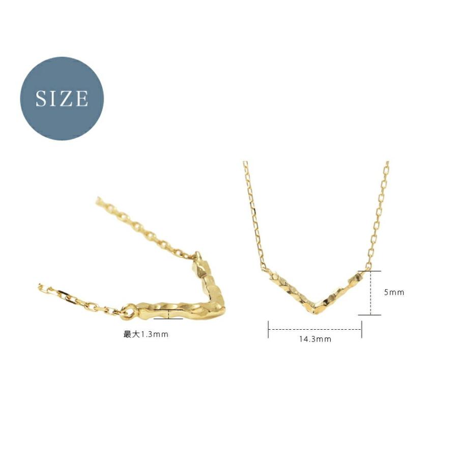 DEVAS 18金ネックレス k18 ネックレス 18金 レディース Vバー 凹凸 V字