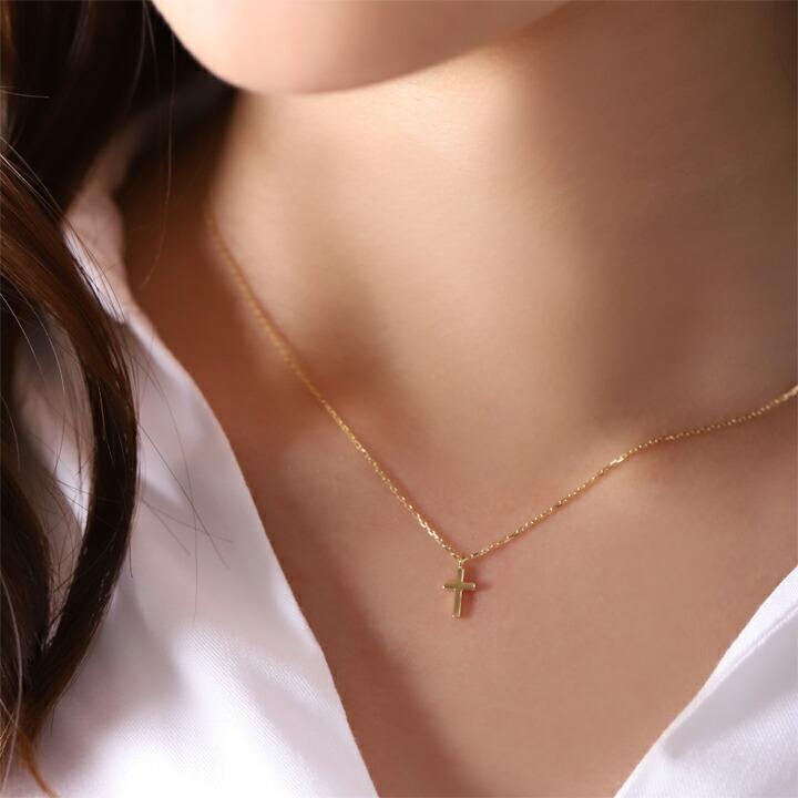 18金ネックレス k18 ネックレス 18金 レディース クロス 十字架 クロスネックレス ダメージ 18k ゴールド シンプル | DEVAS | 11