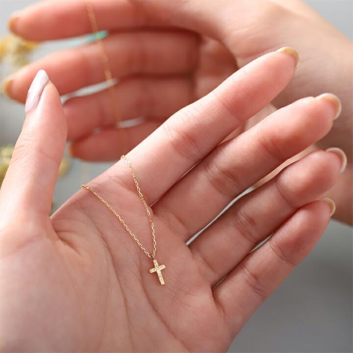 18金ネックレス k18 ネックレス 18金 レディース クロス 十字架 クロスネックレス ダメージ 18k ゴールド シンプル | DEVAS | 13