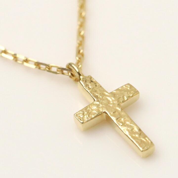 18金ネックレス k18 ネックレス 18金 レディース クロス 十字架 クロスネックレス ダメージ 18k ゴールド シンプル | DEVAS | 03