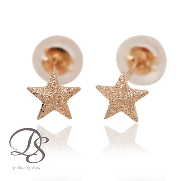 18金 ピアス k18 ピンクゴールド 18金ピアス 18k スター 星 スタッズ シンプル k18ピアス レディース ピアス18金 | DEVAS