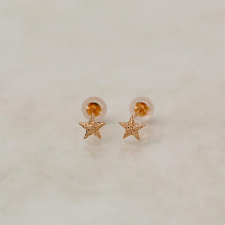 18金 ピアス k18 ピンクゴールド 18金ピアス 18k スター 星 スタッズ シンプル k18ピアス レディース ピアス18金 | DEVAS | 02