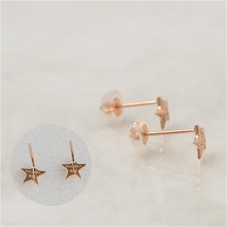 18金 ピアス k18 ピンクゴールド 18金ピアス 18k スター 星 スタッズ シンプル k18ピアス レディース ピアス18金 | DEVAS | 06