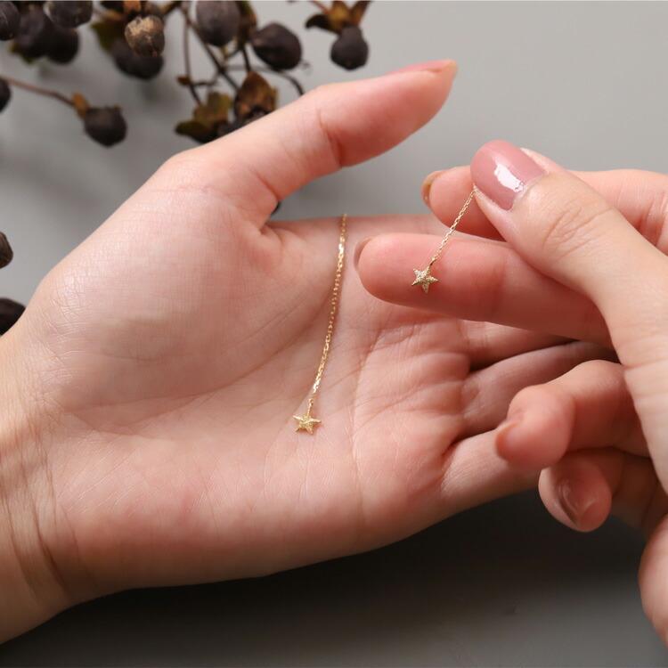 日曜7%クーポン有▼ 18金 ピアス k18 揺れる アメリカンピアス 18k 星 スターピアス 18金ピアス シンプル k18ピアス レディース ピアス18金 | DEVAS | 09