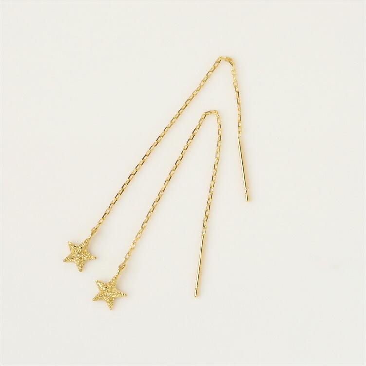 日曜7%クーポン有▼ 18金 ピアス k18 揺れる アメリカンピアス 18k 星 スターピアス 18金ピアス シンプル k18ピアス レディース ピアス18金 | DEVAS | 02