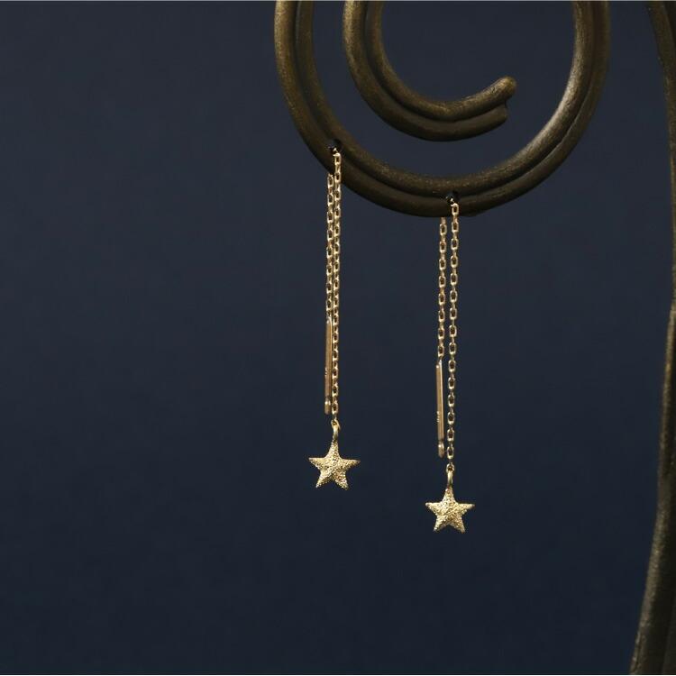 日曜7%クーポン有▼ 18金 ピアス k18 揺れる アメリカンピアス 18k 星 スターピアス 18金ピアス シンプル k18ピアス レディース ピアス18金 | DEVAS | 07