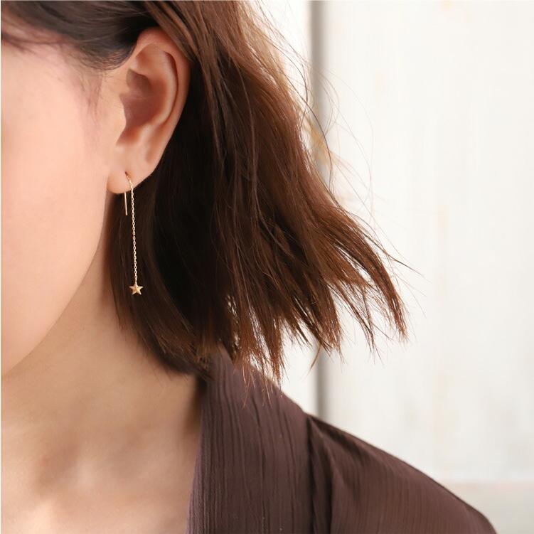 日曜7%クーポン有▼ 18金 ピアス k18 揺れる アメリカンピアス 18k 星 スターピアス 18金ピアス シンプル k18ピアス レディース ピアス18金 | DEVAS | 08