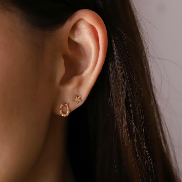 18金 ピアス k18 ピンクゴールド 18金ピアス 18k 馬蹄 ホースシュー  シンプル k18ピアス レディース ピアス18金 地金 | DEVAS | 08
