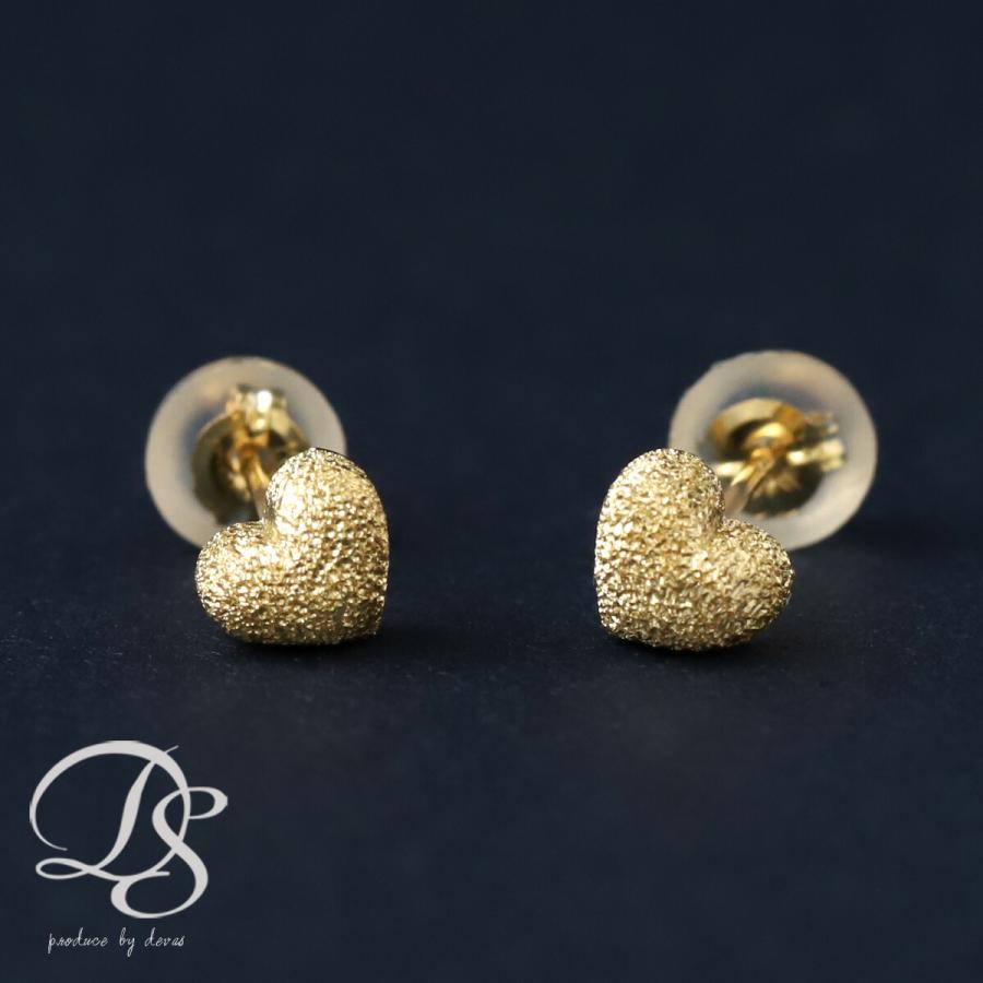 18金 ピアス k18 18金ピアス 18k ハート シンプル k18ピアス レディース ピアス18金 地金 ゴールド 18kピアス 小さめ | DEVAS