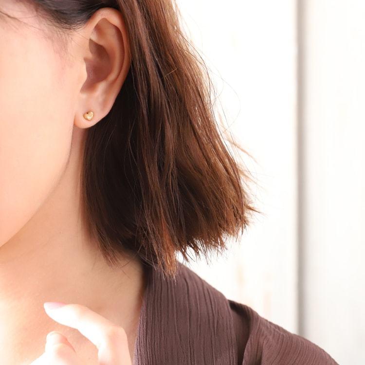 18金 ピアス k18 18金ピアス 18k ハート シンプル k18ピアス レディース ピアス18金 地金 ゴールド 18kピアス 小さめ | DEVAS | 08