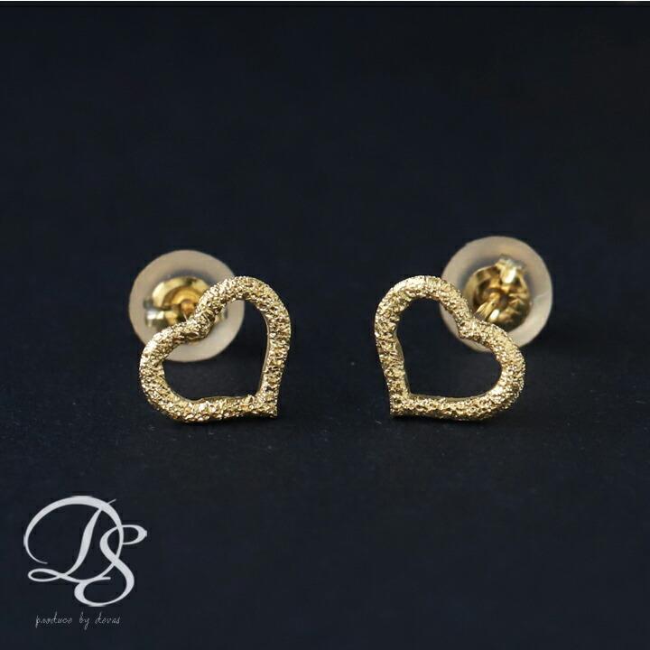 ピアス レディース 18金 オープンハート 可愛らしさと上品さのあるデザイン 18k k18 ジュエリー シンプル レディース