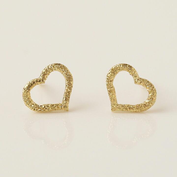 18金 ピアス k18 18金ピアス 18k オープンハート ハート シンプル k18ピアス レディース ピアス18金 ゴールド 18kピアス | DEVAS | 01