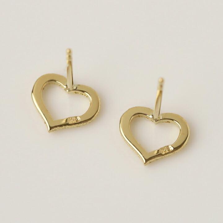 18金 ピアス k18 18金ピアス 18k オープンハート ハート シンプル k18ピアス レディース ピアス18金 ゴールド 18kピアス | DEVAS | 02