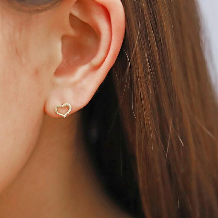 18金 ピアス k18 18金ピアス 18k オープンハート ハート シンプル k18ピアス レディース ピアス18金 ゴールド 18kピアス | DEVAS | 06