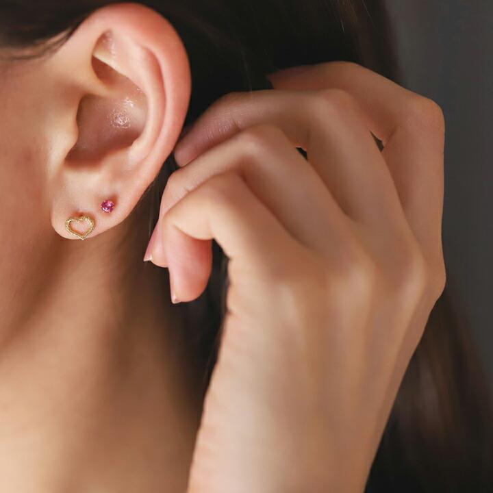 18金 ピアス k18 18金ピアス 18k オープンハート ハート シンプル k18ピアス レディース ピアス18金 ゴールド 18kピアス | DEVAS | 07
