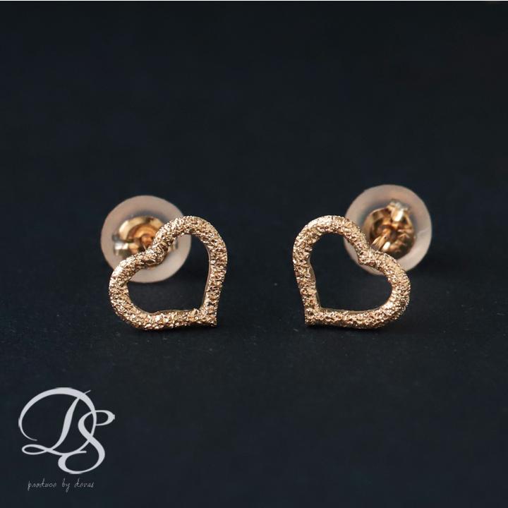18金 ピアス k18 ピンクゴールド 18金ピアス 18k オープンハート ハート シンプル k18ピアス レディース ピアス18金 | DEVAS