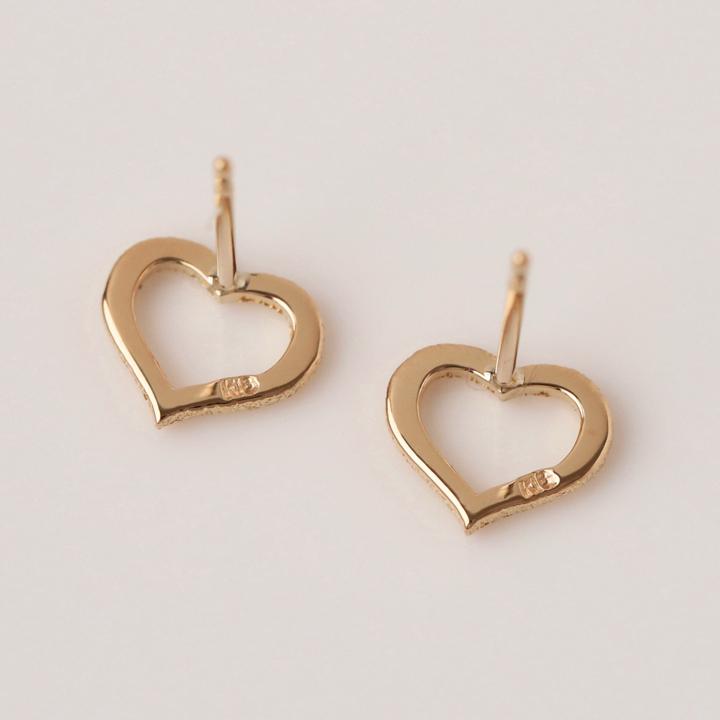 18金 ピアス k18 ピンクゴールド 18金ピアス 18k オープンハート ハート シンプル k18ピアス レディース ピアス18金 | DEVAS | 02