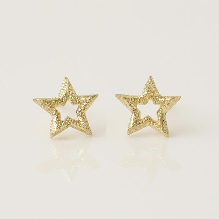 18金 ピアス k18 18金ピアス 18k オープンスター 星 シンプル k18ピアス レディース ピアス18金 ゴールド 18kピアス | DEVAS | 01